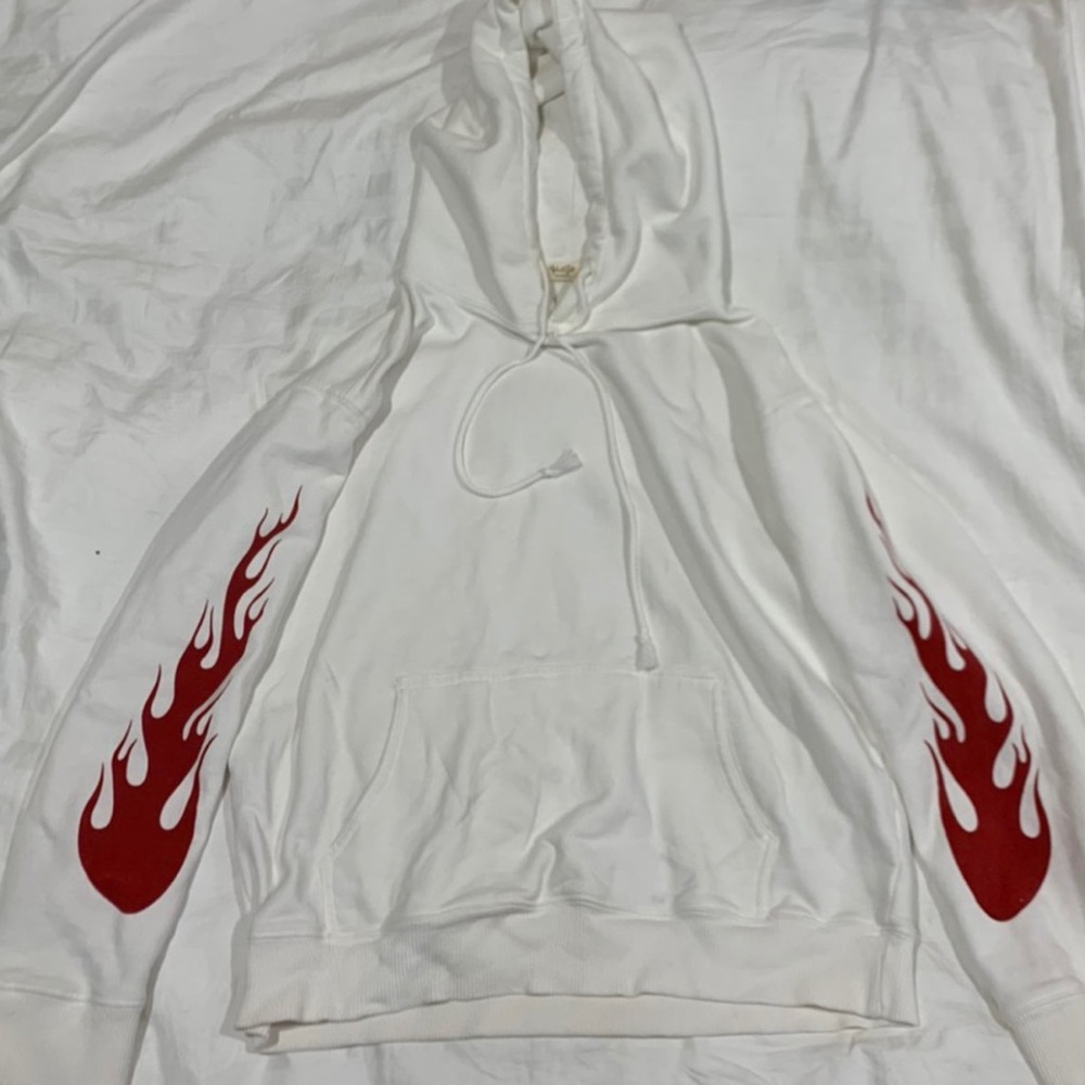 RARE brandy melville white flame hoodie